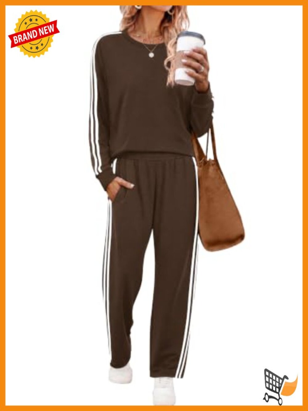 Women's 2 Piece Color Block Sweatsuit Set Loungewear Long Sleeve Pullover